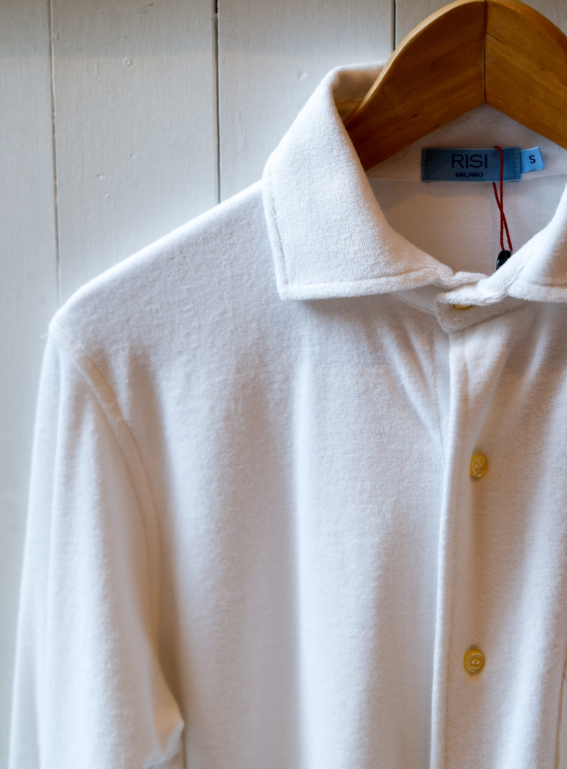 polo a manica lunga da uomo modello camicia in jersey e piquet modello Ines RISI Milano.