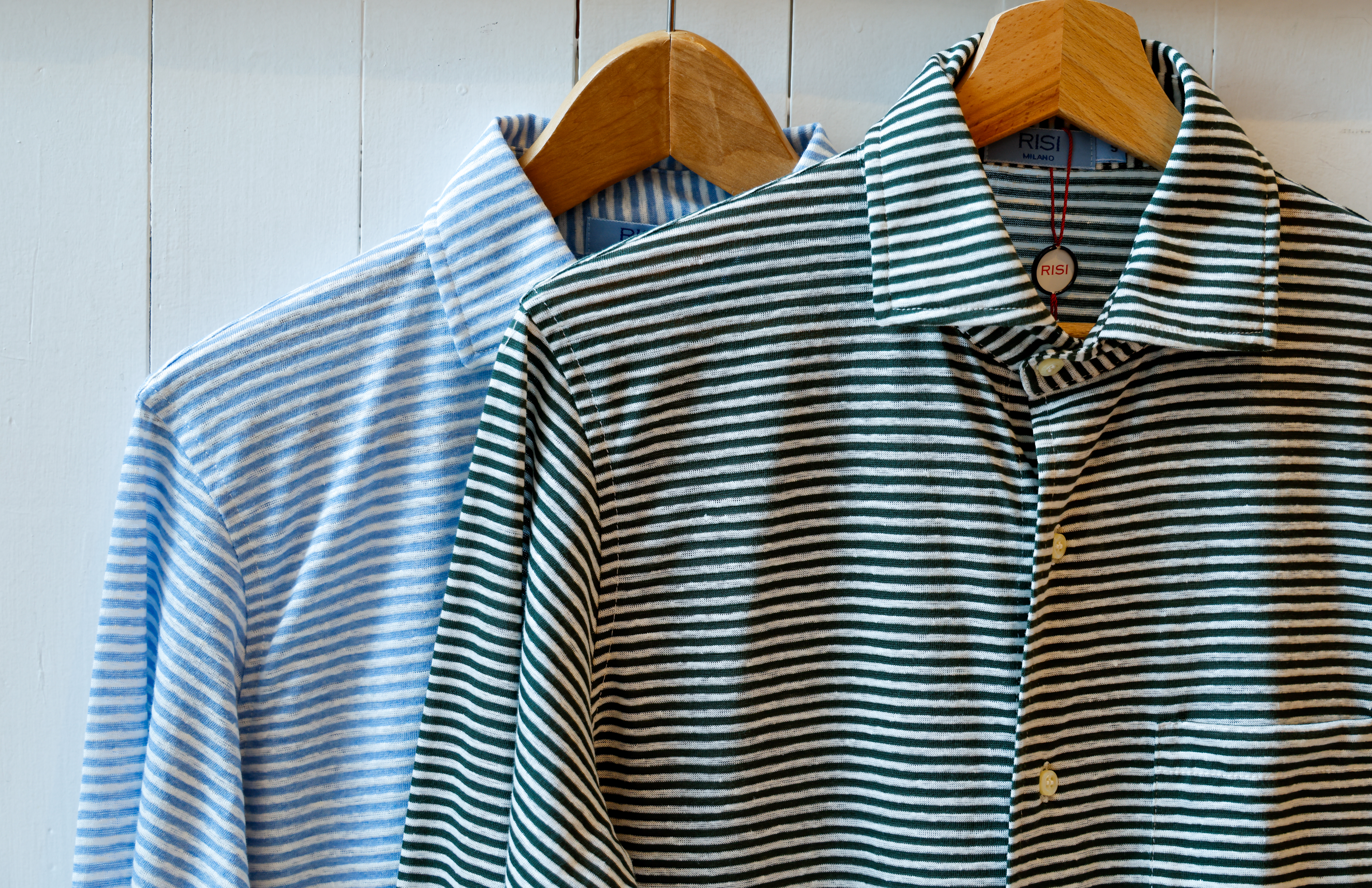 polo a manica lunga da uomo modello camicia in jersey e piquet modello Ines RISI Milano.