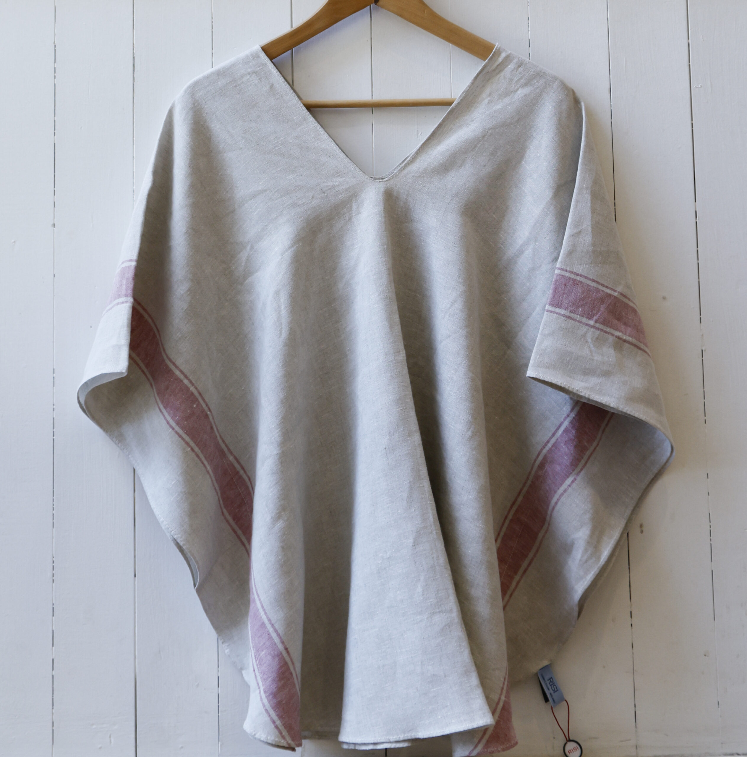 Poncho in lino per il mare, copricostume modello Virgilio RISI Milano