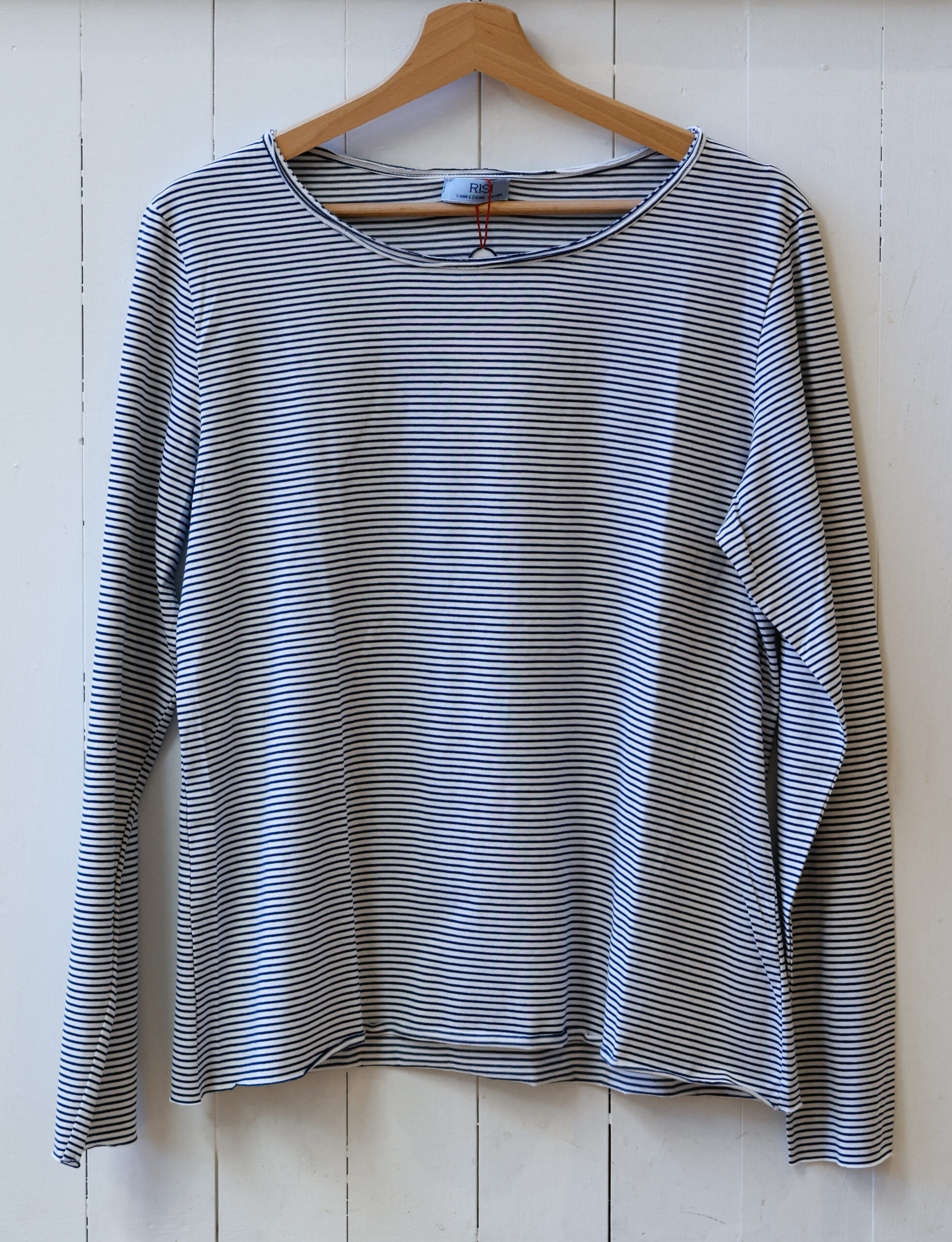 t-shirt manica lunga donna a righe in cotone modello Claretta negozio RISI Milano