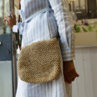 Abito donna in lino modello Svevo, borsa tracolla in rafia modello Chiara RISI Milano