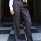 Pantaloni lunghi donna con pinces in lino modello Lanfranco