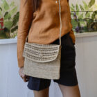 camicia donna in lino modello Elisa, shorts modello Alfio, borsa in rafia modello Tina, RISI Milano