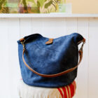 Borsa in suede secchiello a spalla modello Guenda RISI Milano