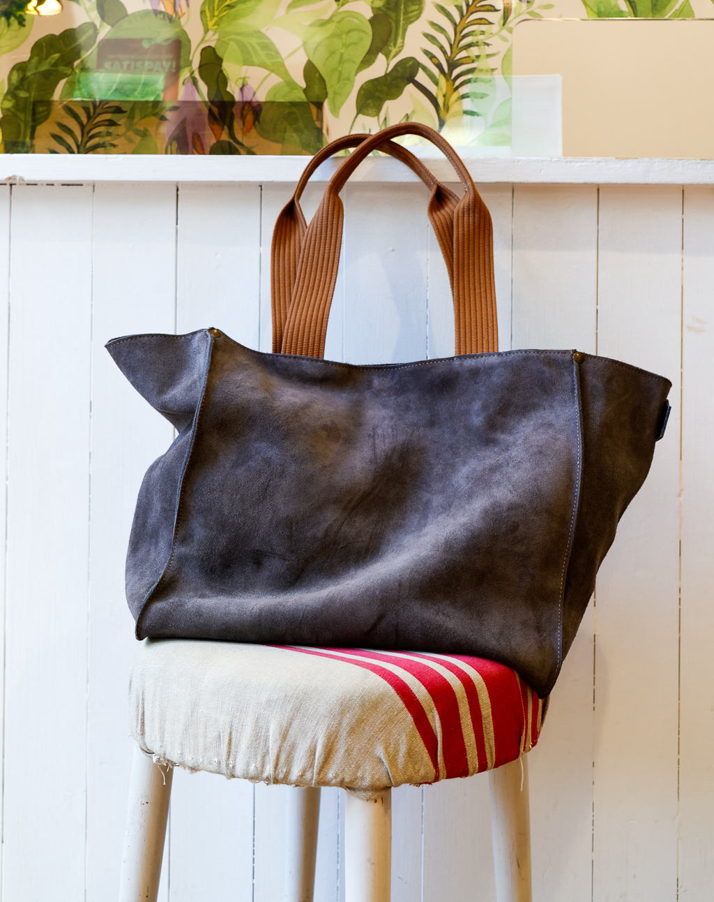 Borsa in suede tipo shopper a spalla modello Marisa RISI Milano
