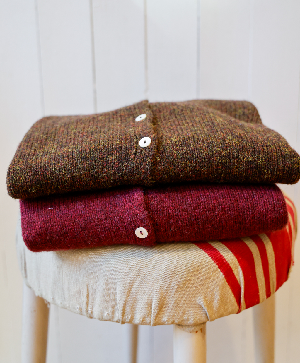 cardigan donna in lana Shetland modello Ambrogio RISI Milano