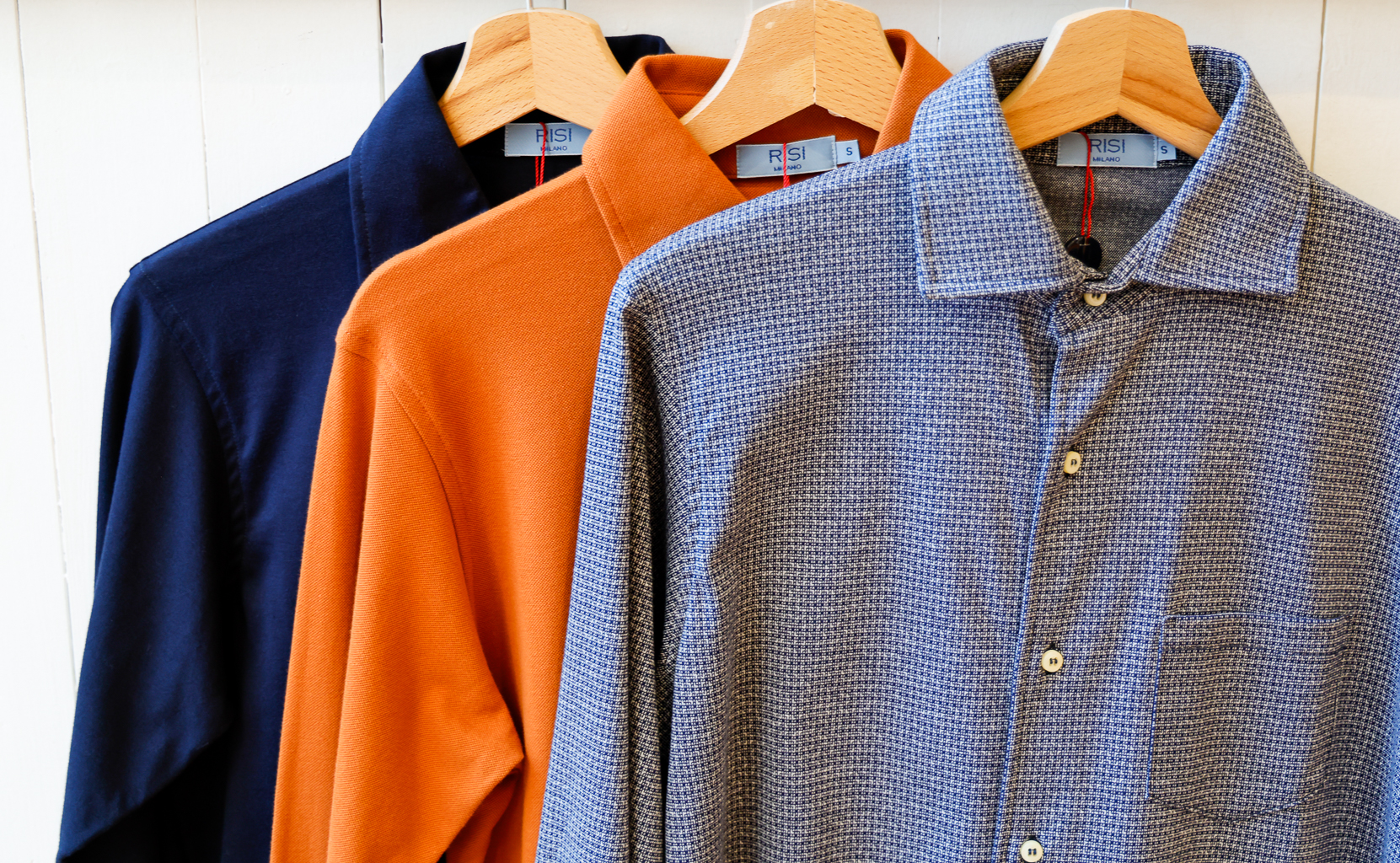 polo a manica lunga da uomo modello camicia in jersey e piquet modello Ines RISI Milano.
